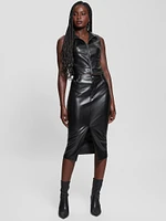 Celine Faux-Leather Skirt