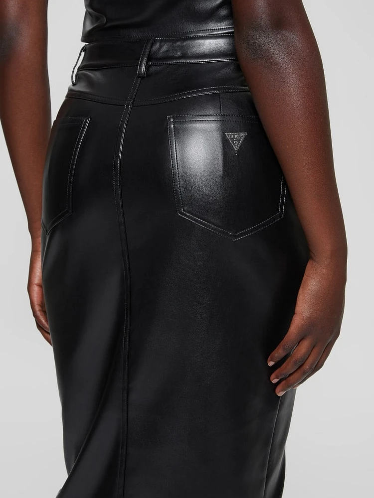 Celine Faux-Leather Skirt