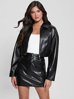 Amy Faux-Leather Crop Jacket