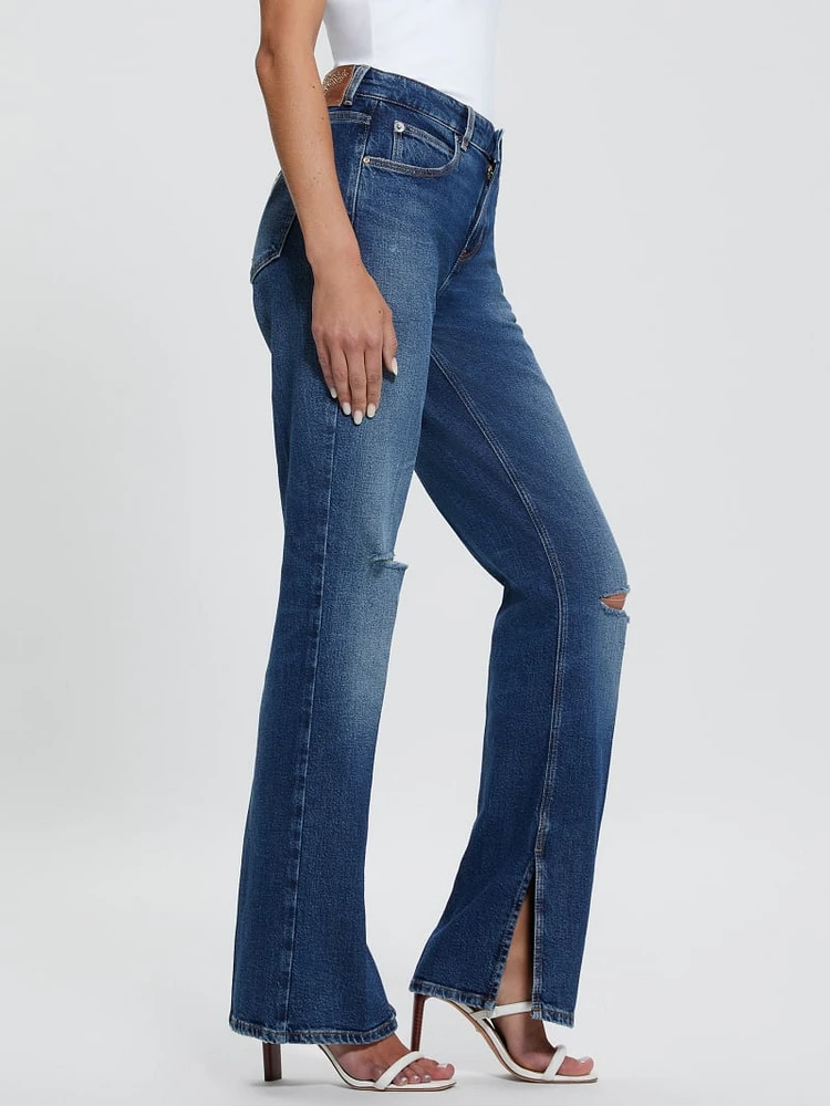 Eco Paulette Flare Split Denim Pants