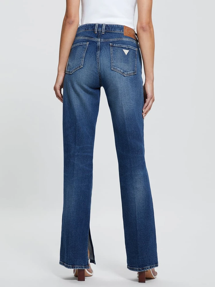 Eco Paulette Flare Split Denim Pants