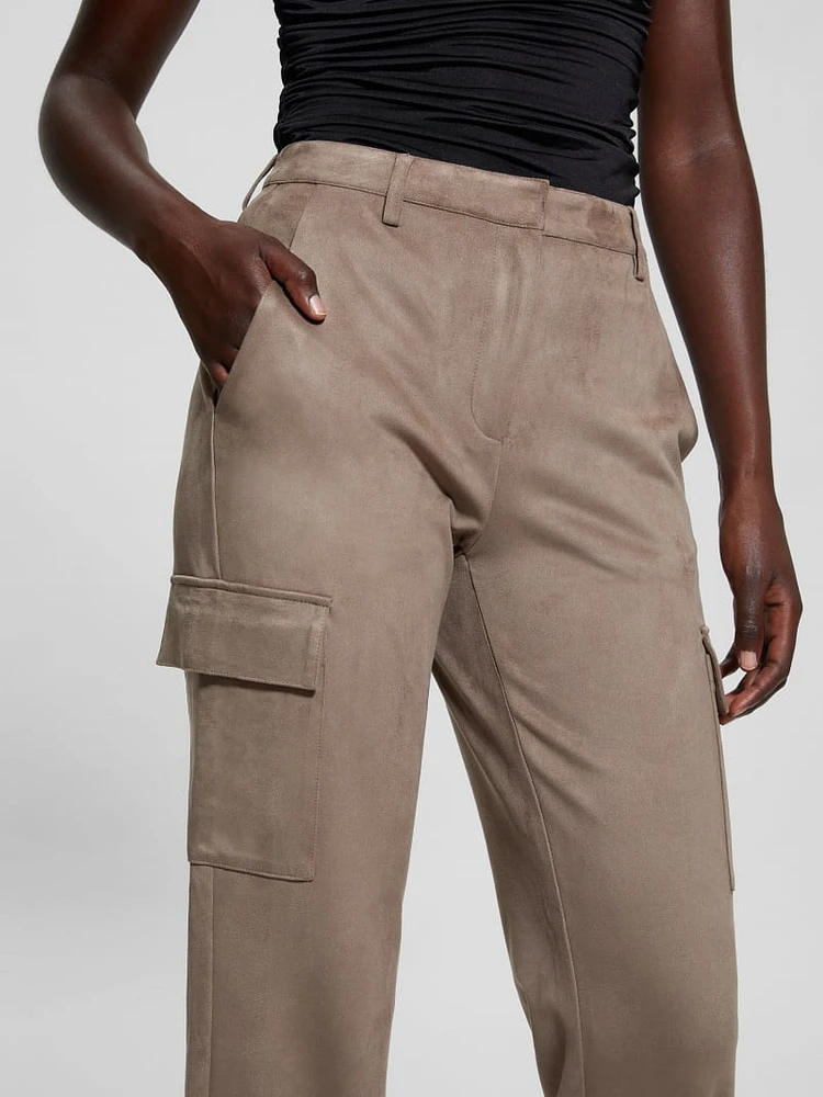 Mariza Faux-Suede Cargo Pants