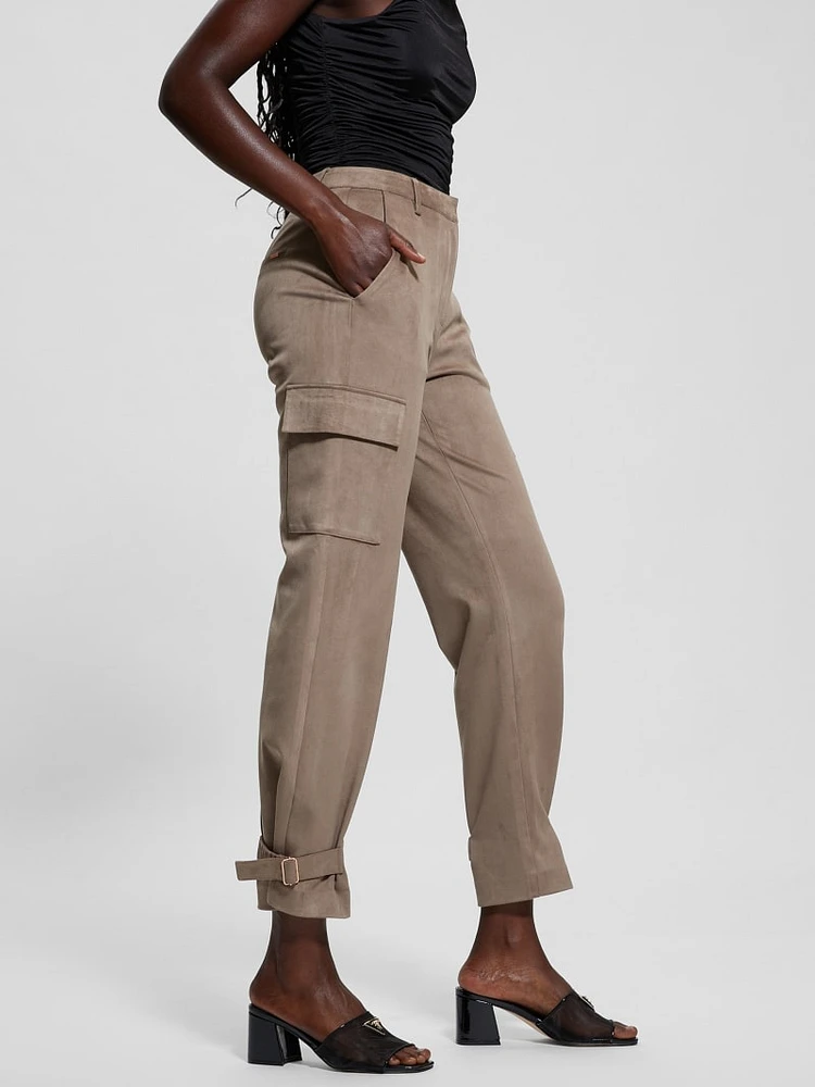 Mariza Faux-Suede Cargo Pants