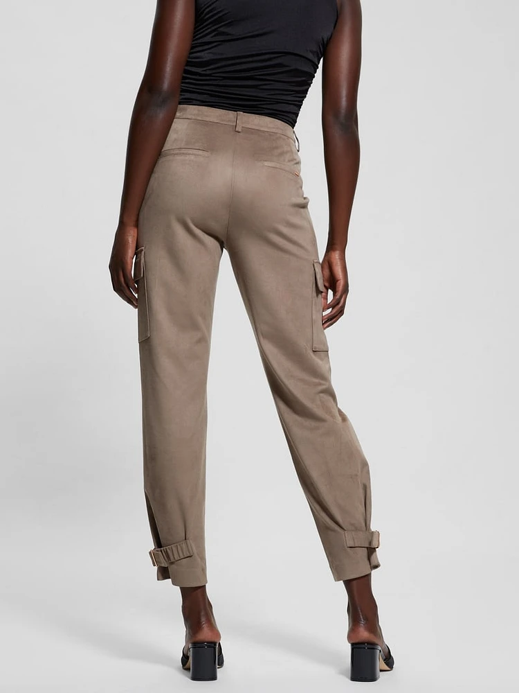 Mariza Faux-Suede Cargo Pants