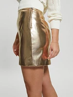 Laura Faux-Leather Metallic Mini Skirt