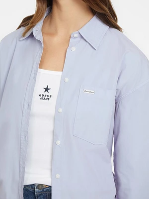 Oversized Long-Sleeve Pocket Shirt