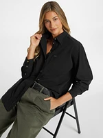 Oversized Long-Sleeve Pocket Shirt