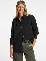 Oversized Long-Sleeve Pocket Shirt