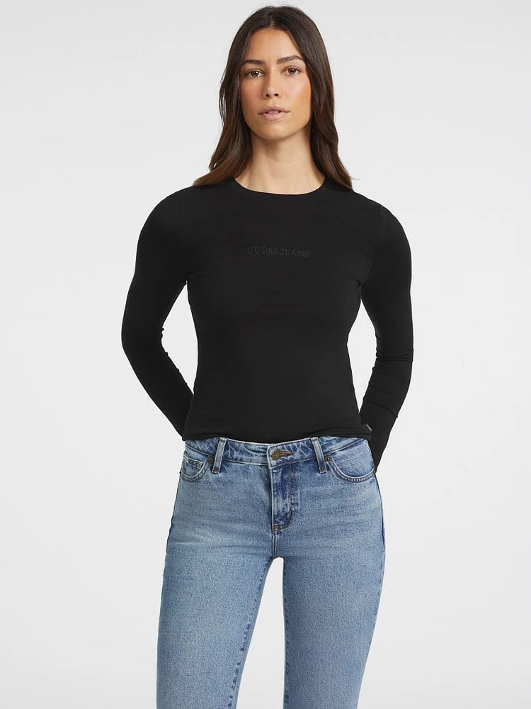 Slim Embroidered Long-Sleeve Tee