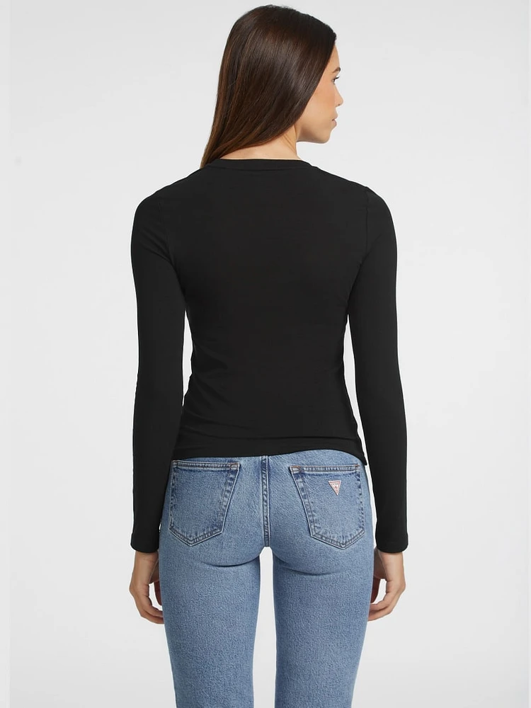 Slim Embroidered Long-Sleeve Tee