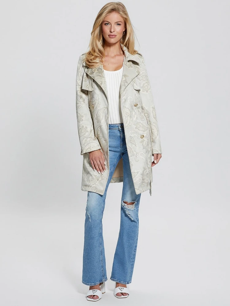 Vilma Faux-Suede Trench Coat