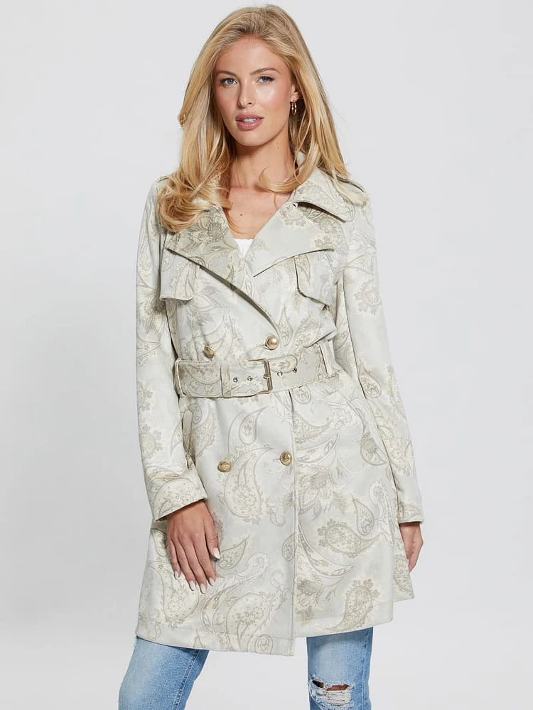 Vilma Faux-Suede Trench Coat