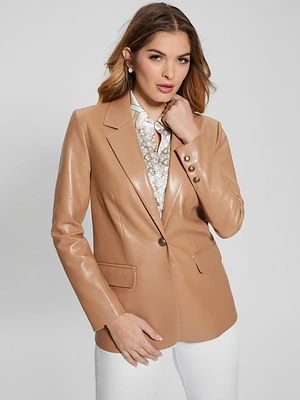 Lia Faux-Leather Blazer