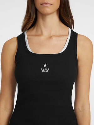 Slim Embroidered Star Tank