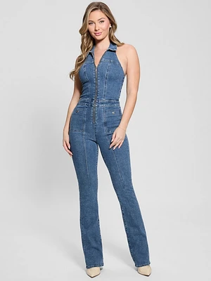 Mia Halter Denim Jumpsuit