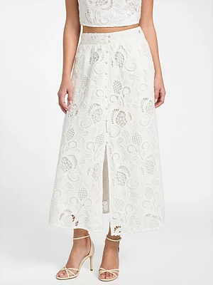 Eco Domitille Long Embroidered Skirt