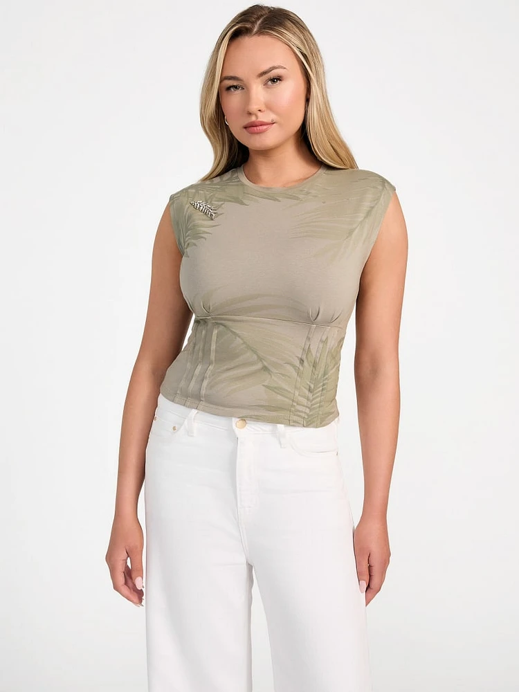 Eco Palm Leaf Corset Tee