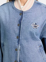 Eco Denim Varsity Jacket