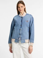 Eco Denim Varsity Jacket