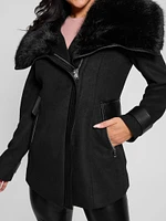 Lilia Faux-Fur Collar Coat