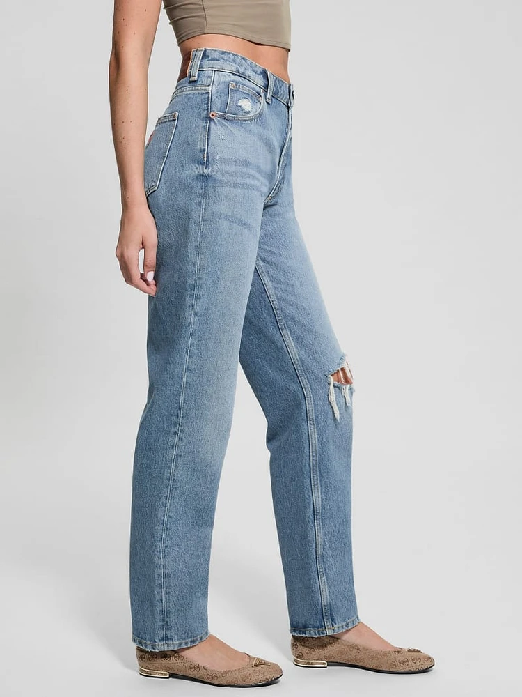 Eco Destroyed Mom Jeans