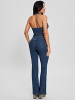 Eco Claire Denim Halter Jumpsuit