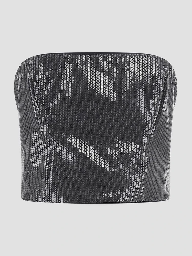 Cassia Sequined Bustier Top