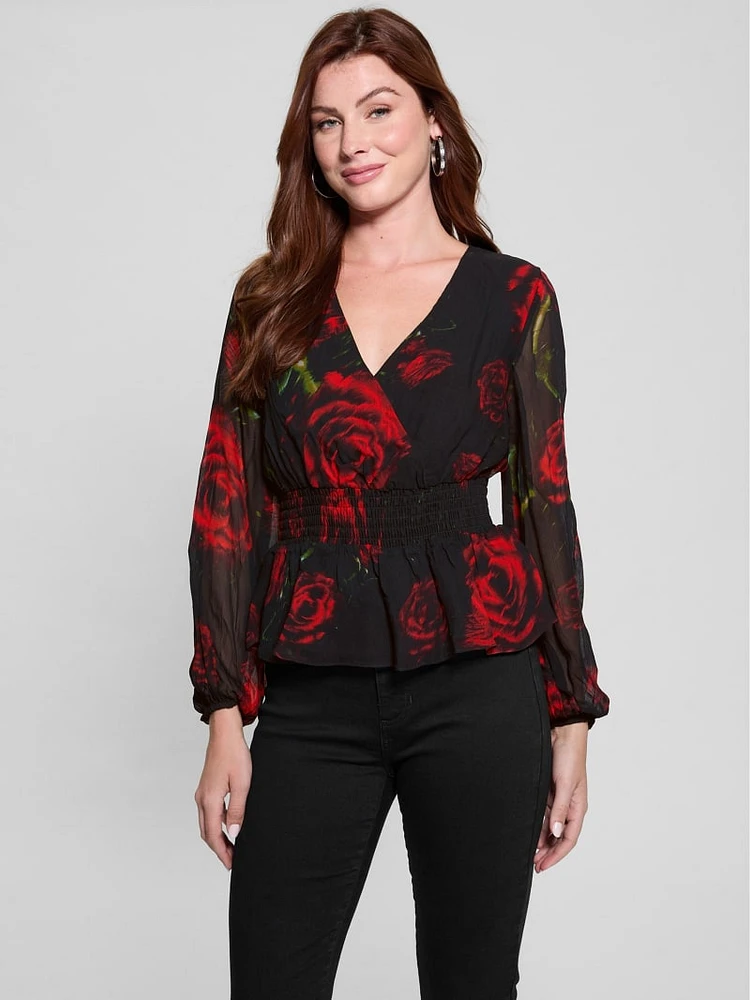 Mishka Printed Chiffon Top