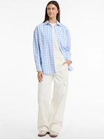 Eco Oversized Plaid Poplin Shirt