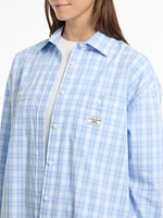 Eco Oversized Plaid Poplin Shirt