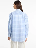 Eco Oversized Plaid Poplin Shirt