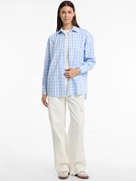 Eco Oversized Plaid Poplin Shirt