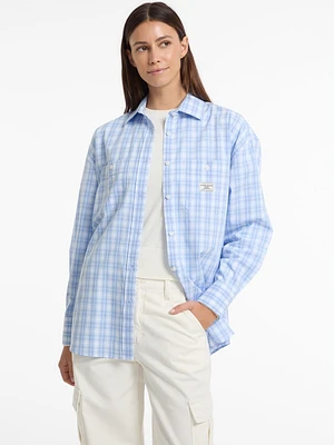 Eco Oversized Plaid Poplin Shirt