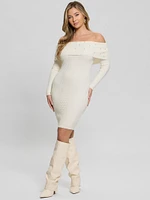 Eco Amber Off-the-Shoulder Cable Dress