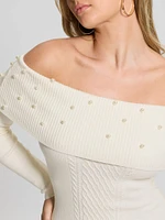 Eco Amber Off-the-Shoulder Cable Dress