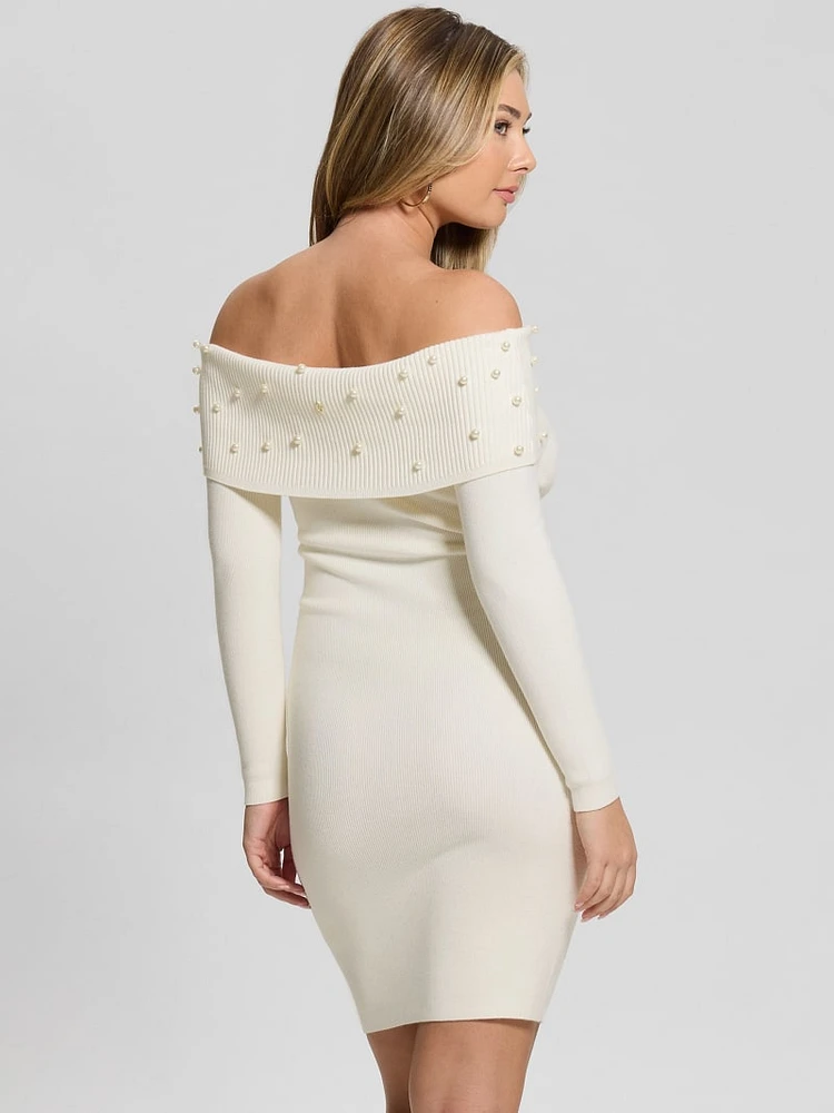 Eco Amber Off-the-Shoulder Cable Dress