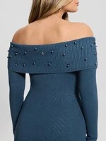 Eco Amber Off-the-Shoulder Cable Dress