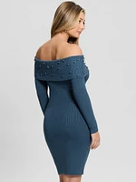 Eco Amber Off-the-Shoulder Cable Dress