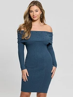 Eco Amber Off-the-Shoulder Cable Dress