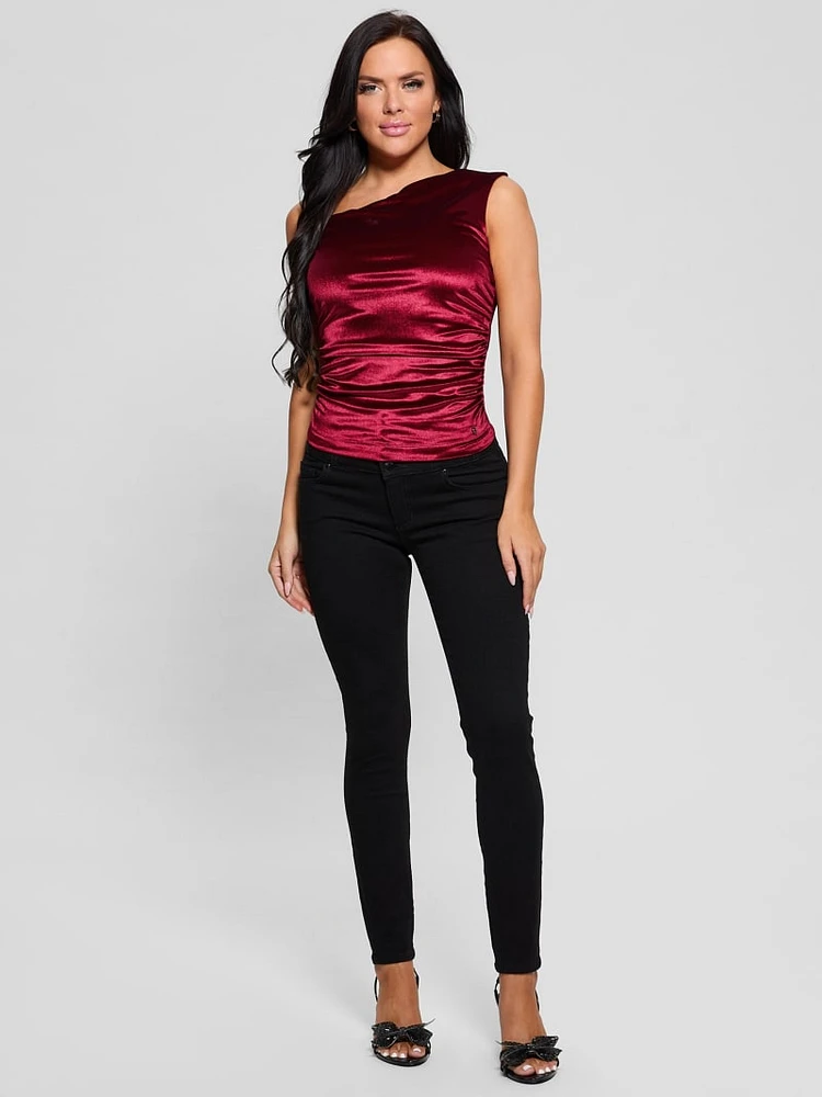 Eco Janet One-Shoulder Velvet Top
