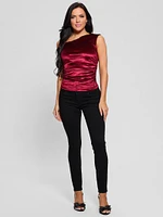 Eco Janet One-Shoulder Velvet Top