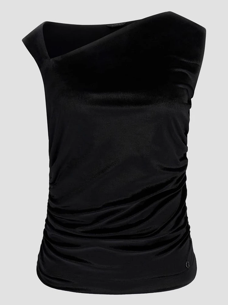 Eco Janet One-Shoulder Velvet Top