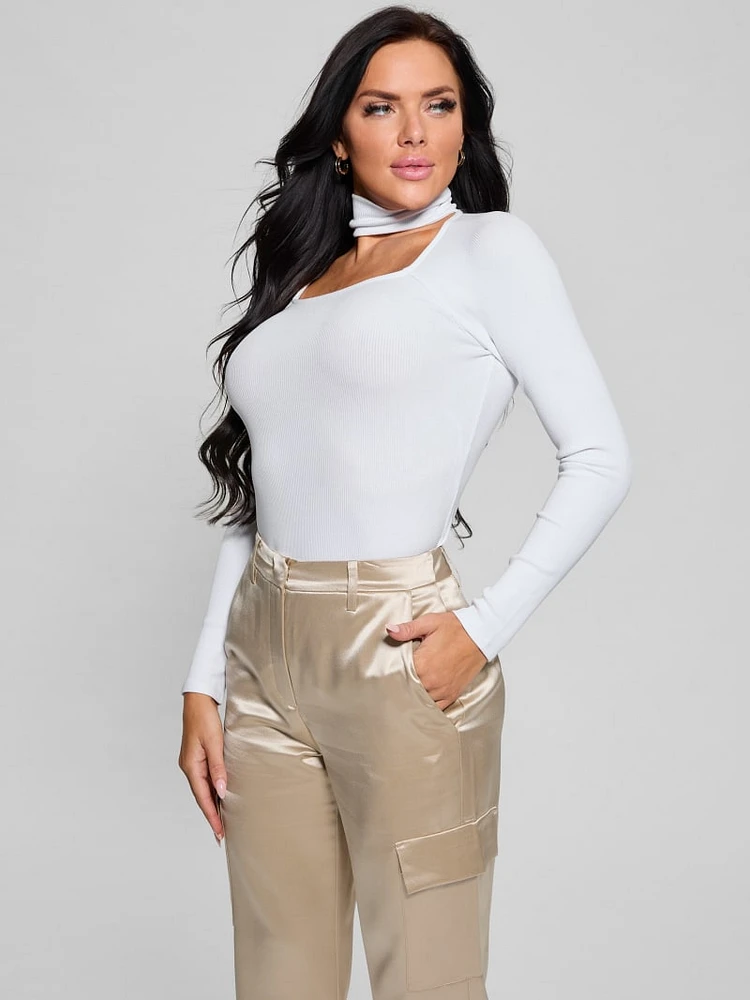 Cutout Ribbed Top