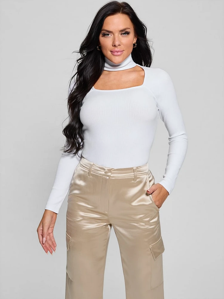 Cutout Ribbed Top