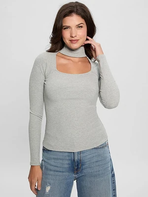 Cutout Ribbed Top