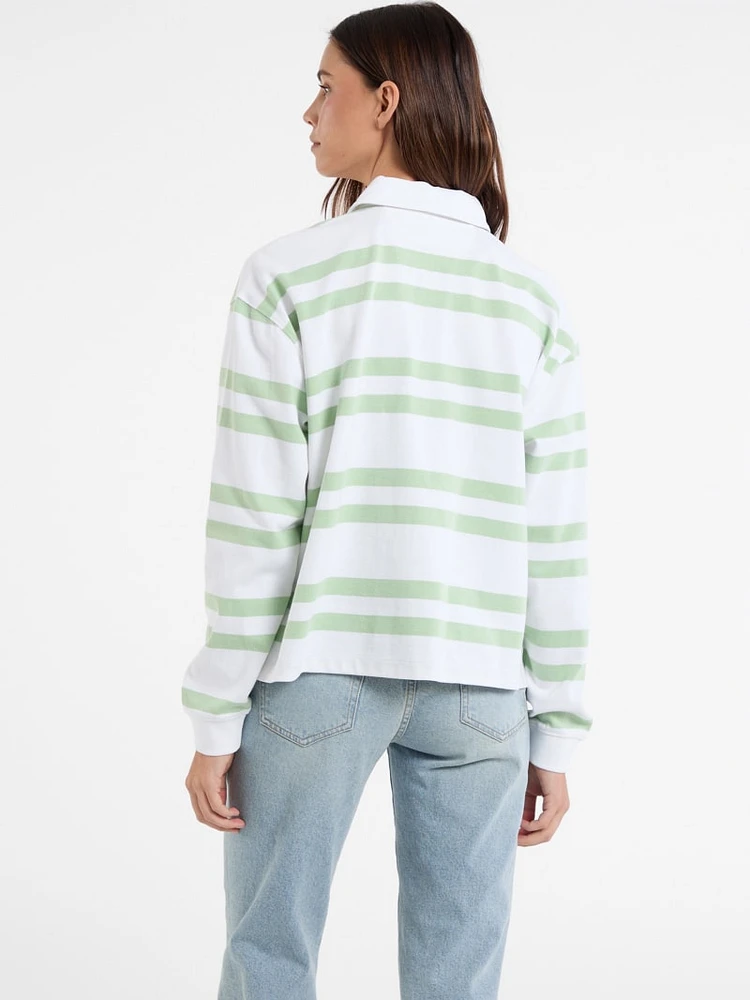 Eco Striped Rugby Polo Shirt