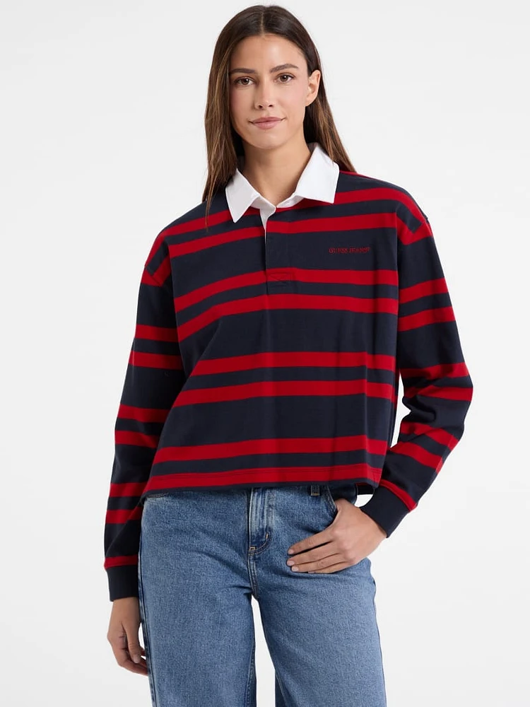 Eco Striped Rugby Polo Shirt