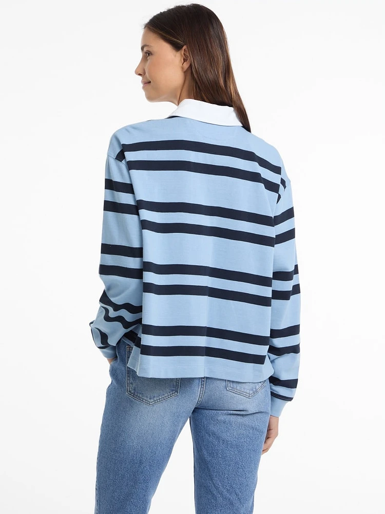 Eco Striped Rugby Polo Shirt