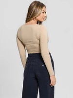 Eco Adrianna Shirred Top