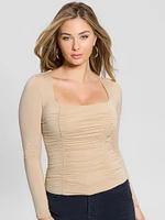 Eco Adrianna Shirred Top